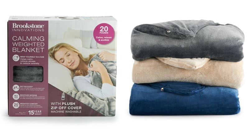 Brookstone Calming Weighted Throw Blanket